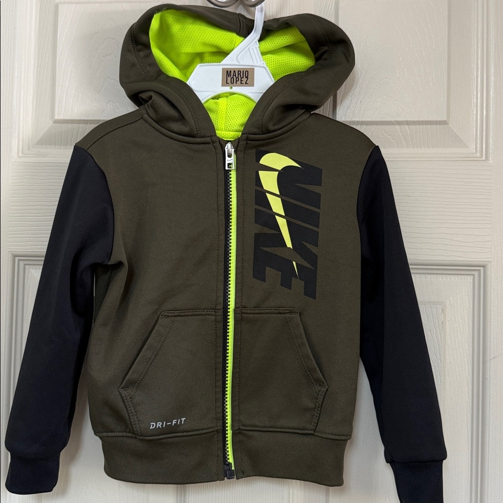 Nike Dri-FIT Hoodie with Neon Yellow Logo